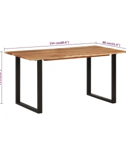 Eettafel 154x80x76 cm massief acaciahout Tafels