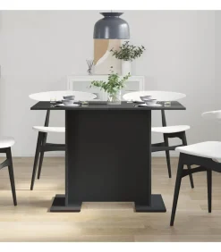 New Eettafel Zwart 110 x 60 x 75 cm Bewerkt hout Tafels