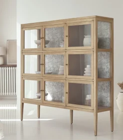 Discount Eiken vitrinekast 160 Tana Meubels