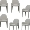 Discount Elegance Eetkamerstoelen - Polyester - Greige - Set van 6 Stoelen