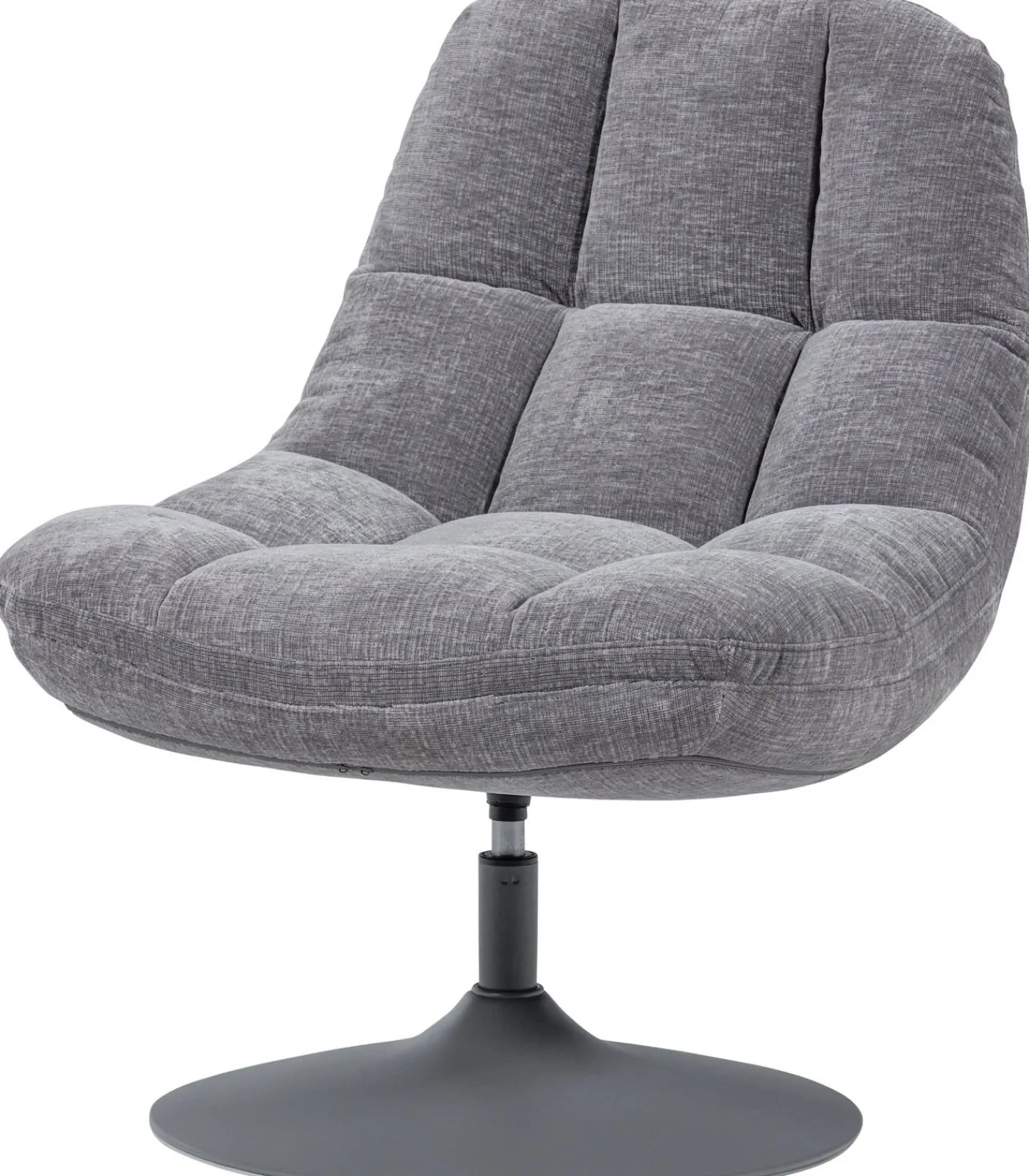 Discount Elvi Draaifauteuil - Chenille Structuur - Lichtgrijs - 81x73x84 Zetels