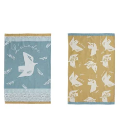 Outlet Envolées - Set van 2 theedoeken van puur katoenen jacquard 50x75cm Keuken- & Tafellinnen