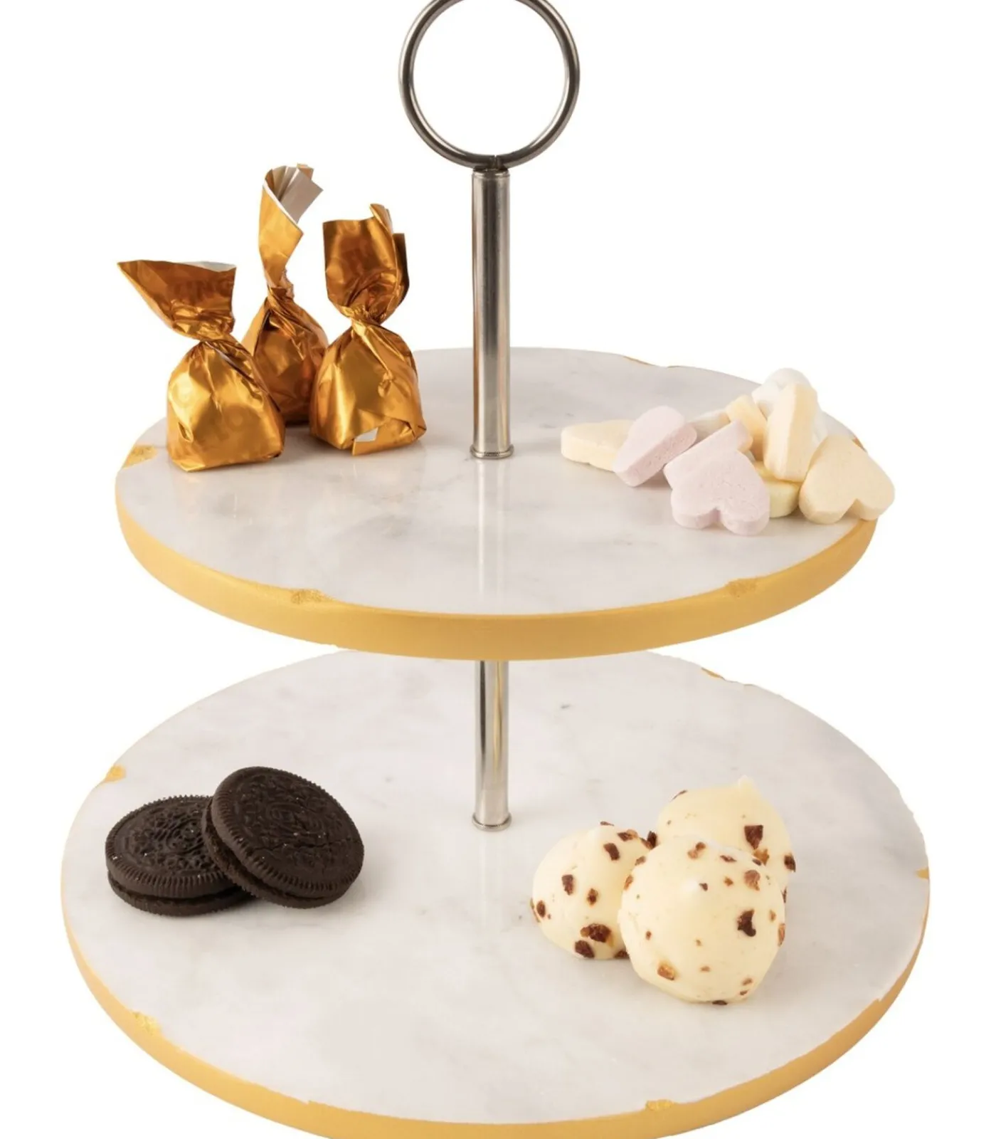 Online Etagere Marmer Goud 2-Laags Tafelgerei