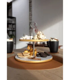 Online Etagere Marmer Goud 2-Laags Tafelgerei