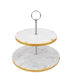 Online Etagere Marmer Goud 2-Laags Tafelgerei