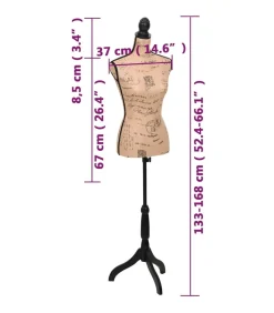 Clearance Etalagepop torso vrouw jute bruinzwart Organiseren