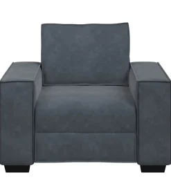 Outlet Fauteuil 60 cm fluweel donkergrijs Zetels