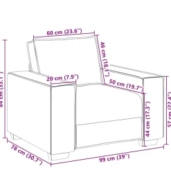 Outlet Fauteuil 60 cm fluweel donkergrijs Zetels