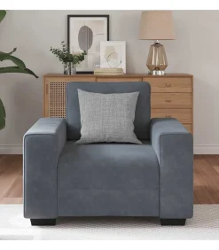 Fauteuil 60 cm fluweel donkergrijs Zetels