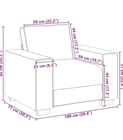 Fauteuil 60 cm fluweel donkergrijs Zetels