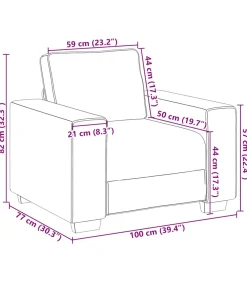 Clearance Fauteuil 60 cm fluweel lichtgrijs Zetels