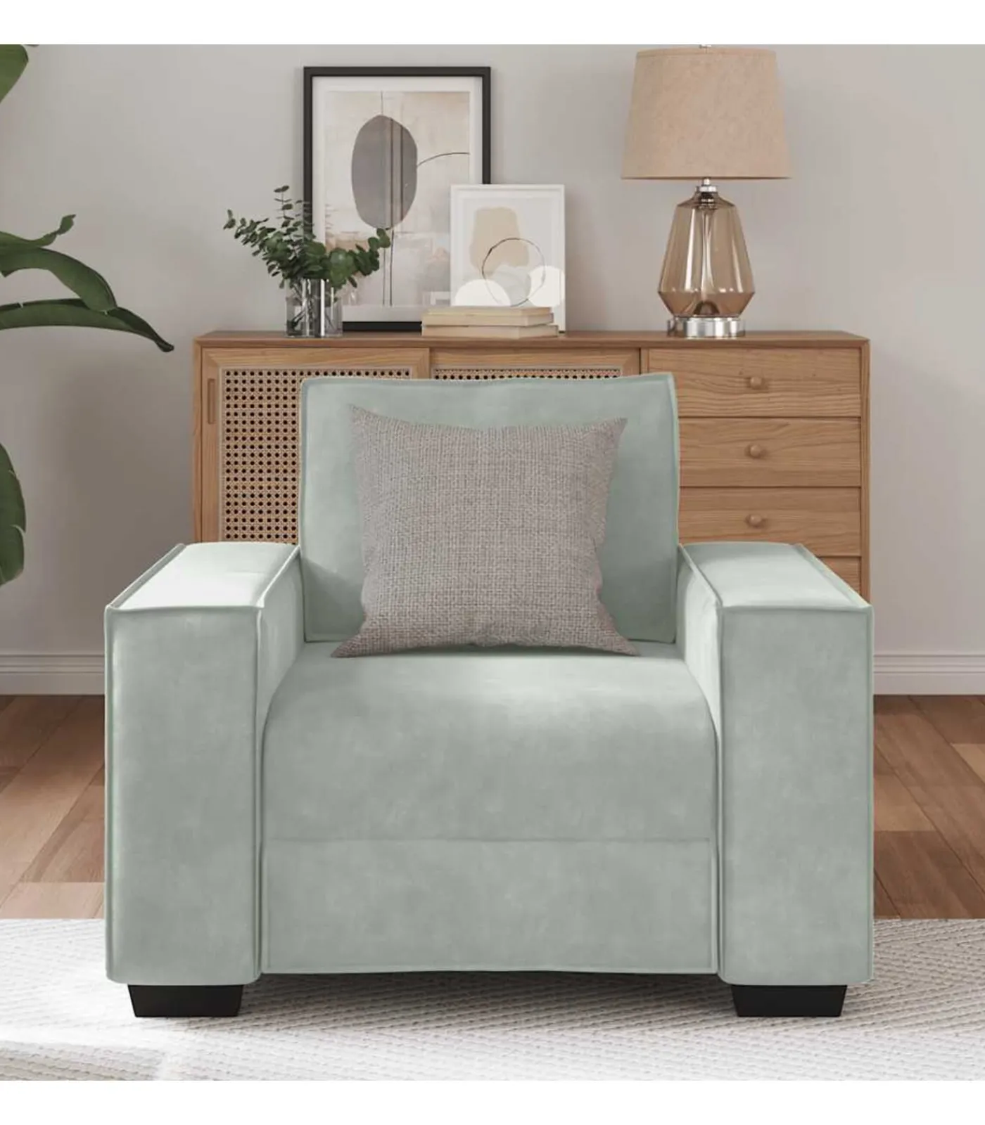 Hot Fauteuil 60 cm fluweel lichtgrijs Zetels