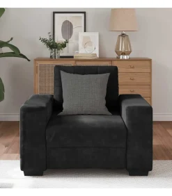 Discount Fauteuil 60 cm fluweel zwart Zetels