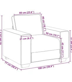Hot Fauteuil 60 cm stof donkergrijs Zetels