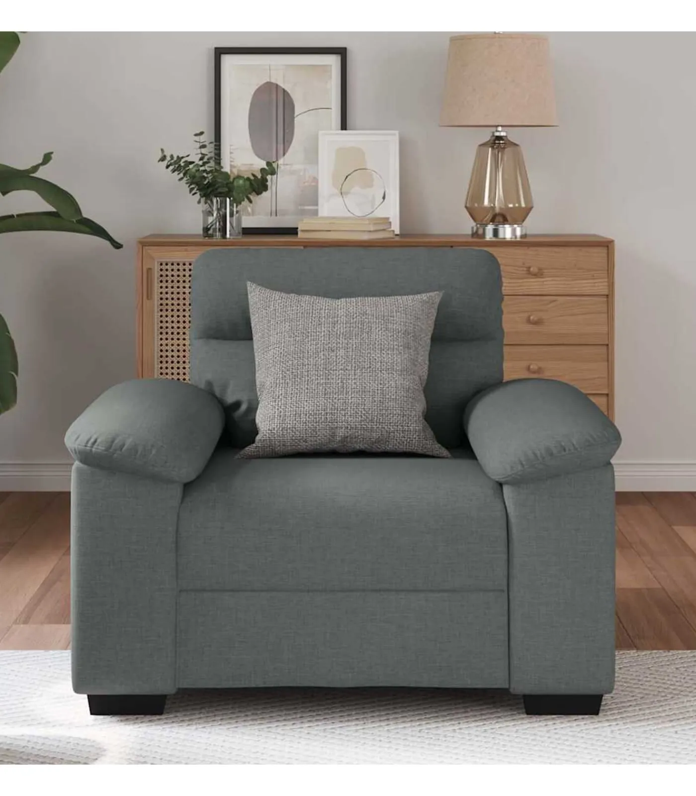 Hot Fauteuil 60 cm stof donkergrijs Zetels