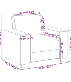 New Fauteuil 60 cm stof lichtgrijs Zetels