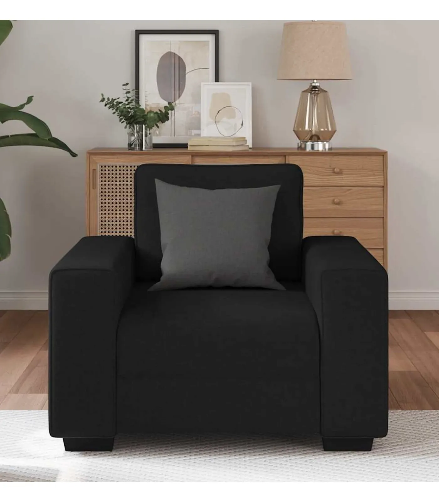 Online Fauteuil 60 cm stof zwart Zetels