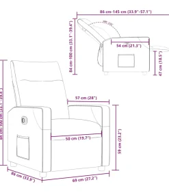 New Fauteuil verstelbaar elektrisch stof taupe Zetels