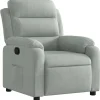 Fauteuil verstelbaar fluweel lichtgrijs Zetels
