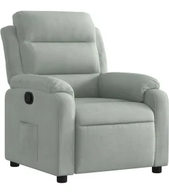 Fauteuil verstelbaar fluweel lichtgrijs Zetels