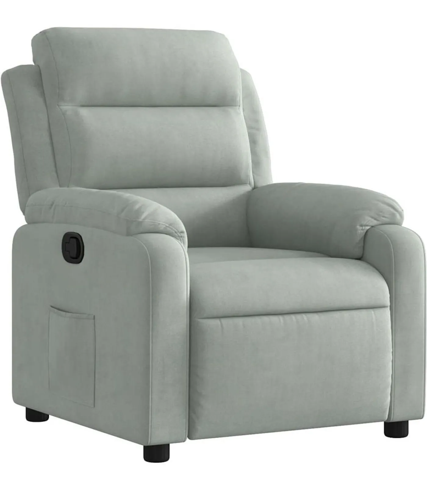 Fauteuil verstelbaar fluweel lichtgrijs Zetels