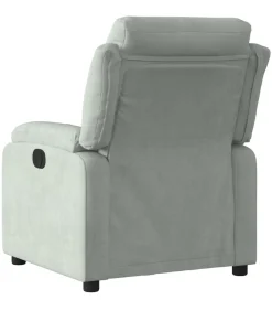 Fauteuil verstelbaar fluweel lichtgrijs Zetels