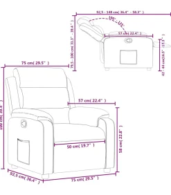 Fauteuil verstelbaar fluweel lichtgrijs Zetels