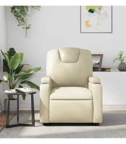 Clearance Fauteuil verstelbaar kunstleer crèmekleurig Zetels