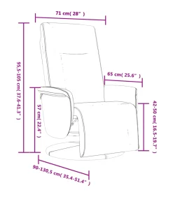 Discount Fauteuil verstelbaar met voetensteun kunstleer cappuccinokleur Zetels