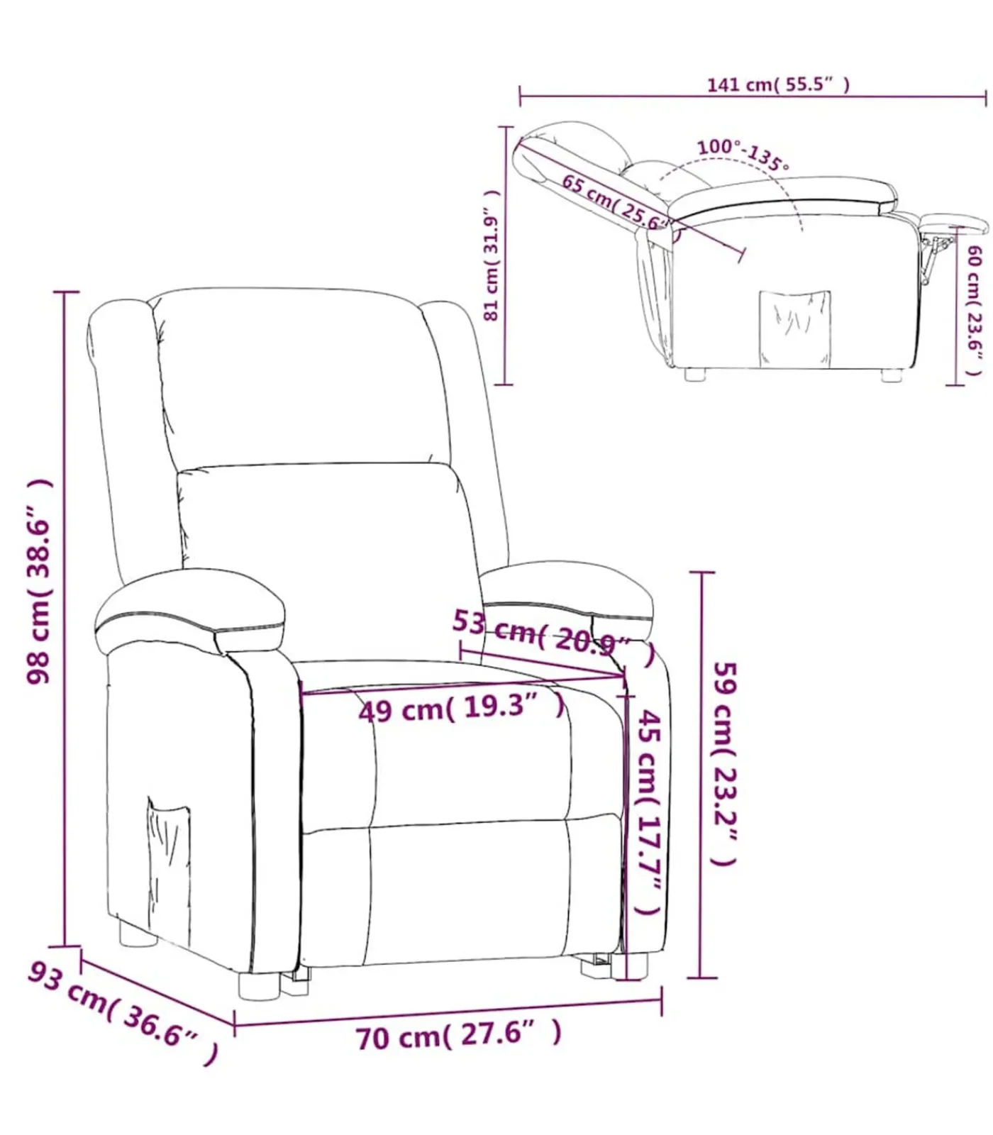 Best Fauteuil verstelbaar stof crèmekleurig Zetels