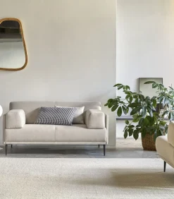 Online Finn - Stoffen 2-3-zitsbank, ecru Zetels