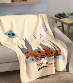 Outlet Fleece deken met print, 100% polyester, HEDWIGE SCHOOL Bedspreien