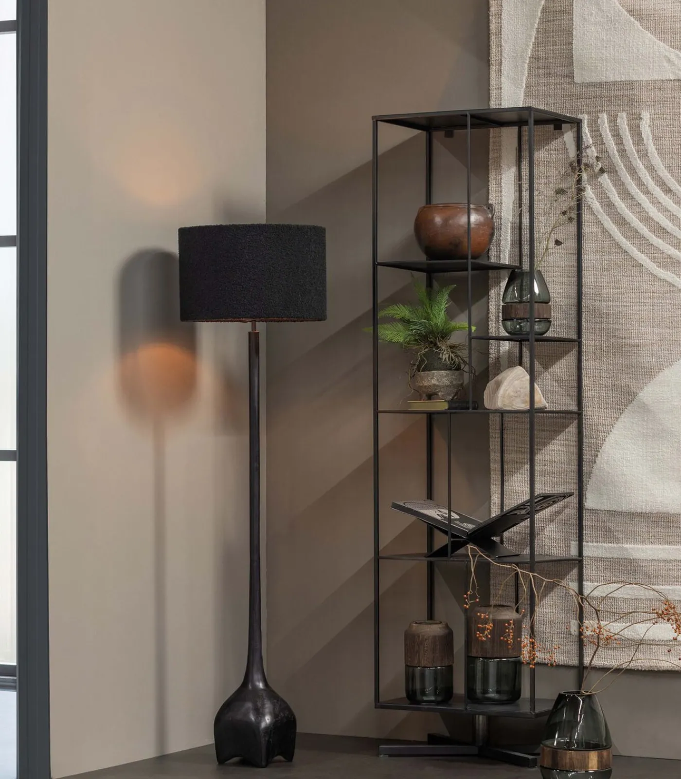 Hot Foss Lampenvoet - Aluminium - Antiek Zwart/Bruin - 129x18x18 Vloerlampen