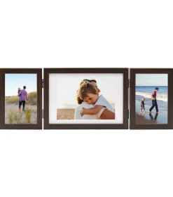 Sale Fotolijst drieluik 22x15 cm+2x(10x15 cm) donkerbruin Fotolijsten