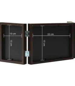 Sale Fotolijst drieluik 22x15 cm+2x(10x15 cm) donkerbruin Fotolijsten