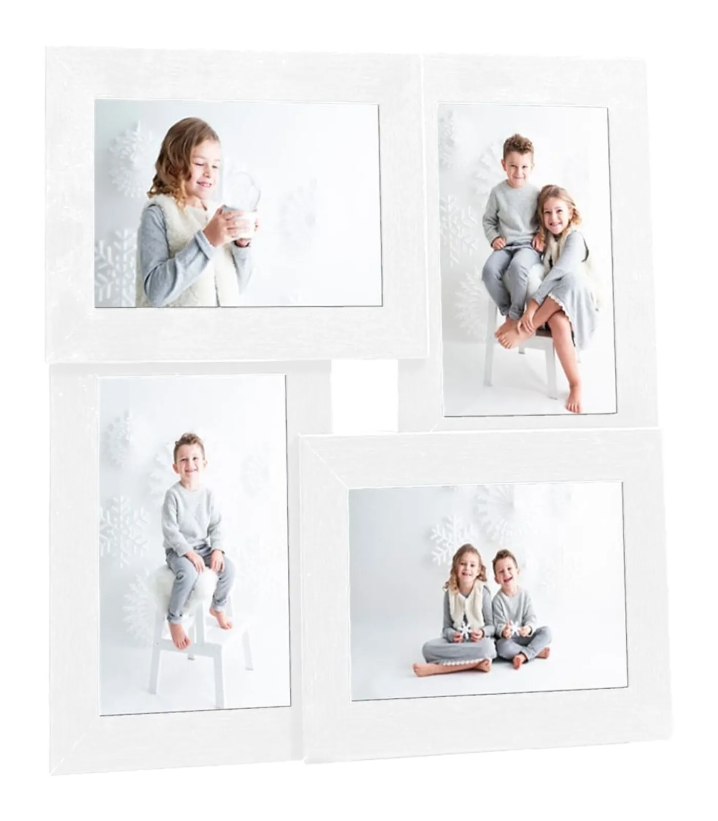 Best Fotolijst voor 4x(10x15 cm) foto MDF wit Fotolijsten