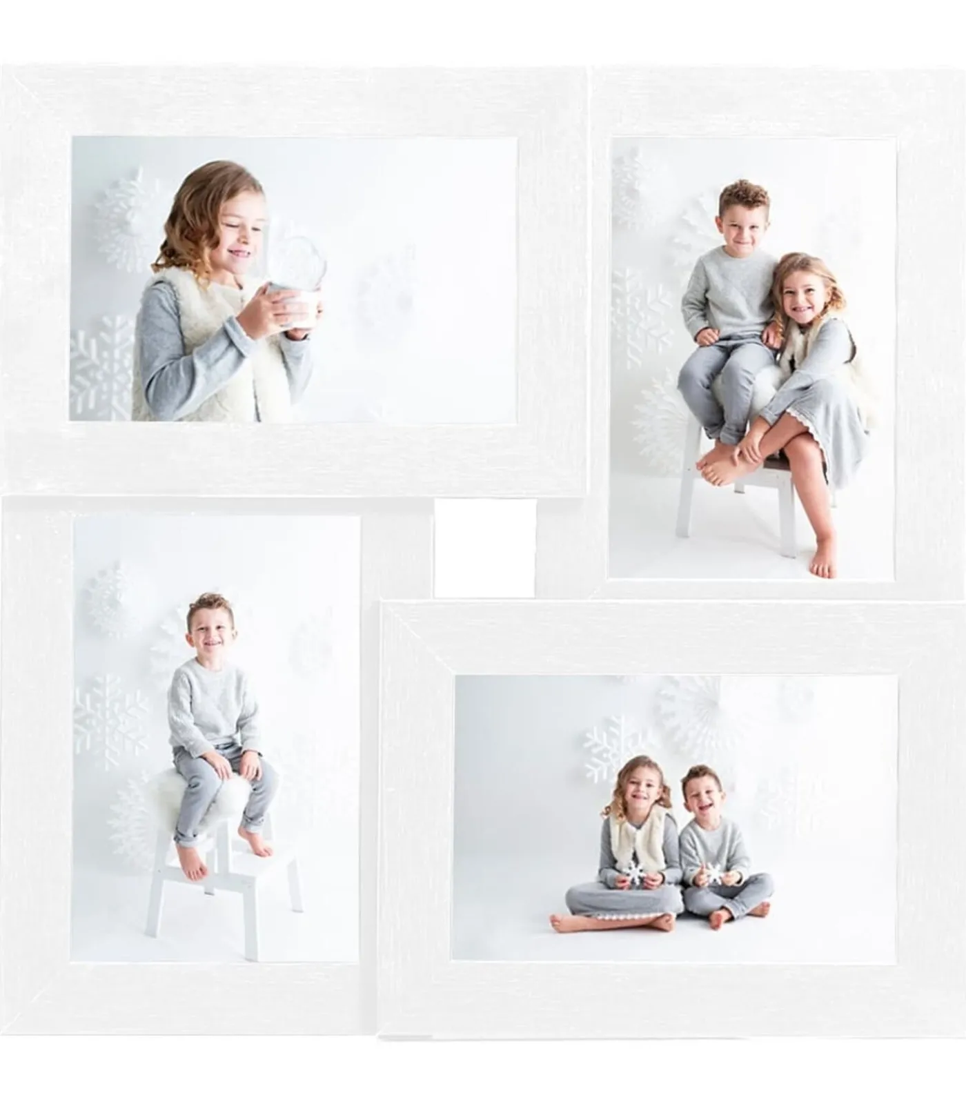 Best Fotolijst voor 4x(10x15 cm) foto MDF wit Fotolijsten