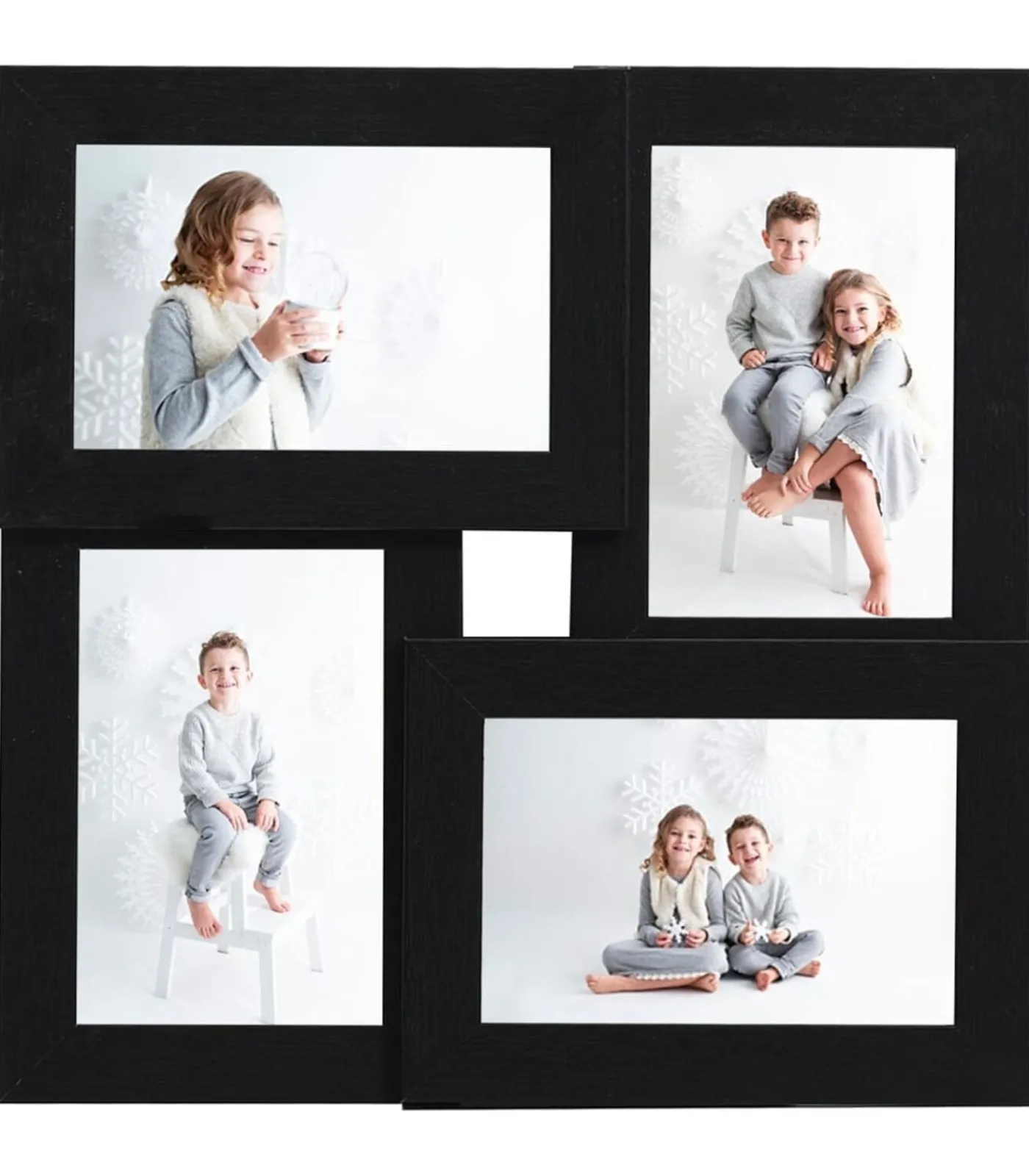 Outlet Fotolijst voor 4x(13x18 cm) foto MDF zwart Fotolijsten