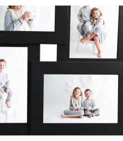 Outlet Fotolijst voor 4x(13x18 cm) foto MDF zwart Fotolijsten