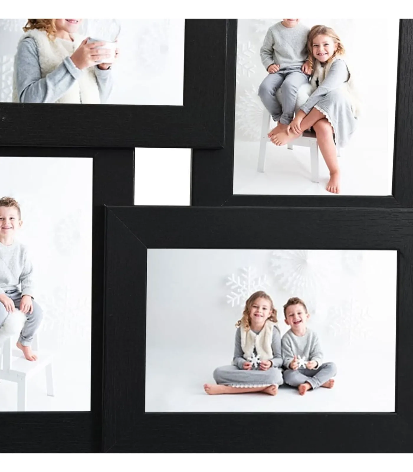 Outlet Fotolijst voor 4x(13x18 cm) foto MDF zwart Fotolijsten