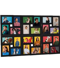 Fotolijst voor 24x(10x15 cm) foto MDF zwart Fotolijsten