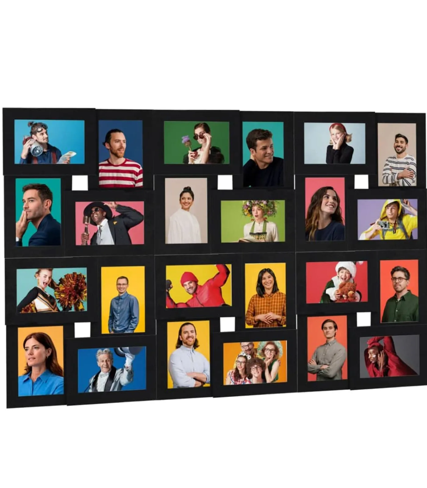 Fotolijst voor 24x(10x15 cm) foto MDF zwart Fotolijsten