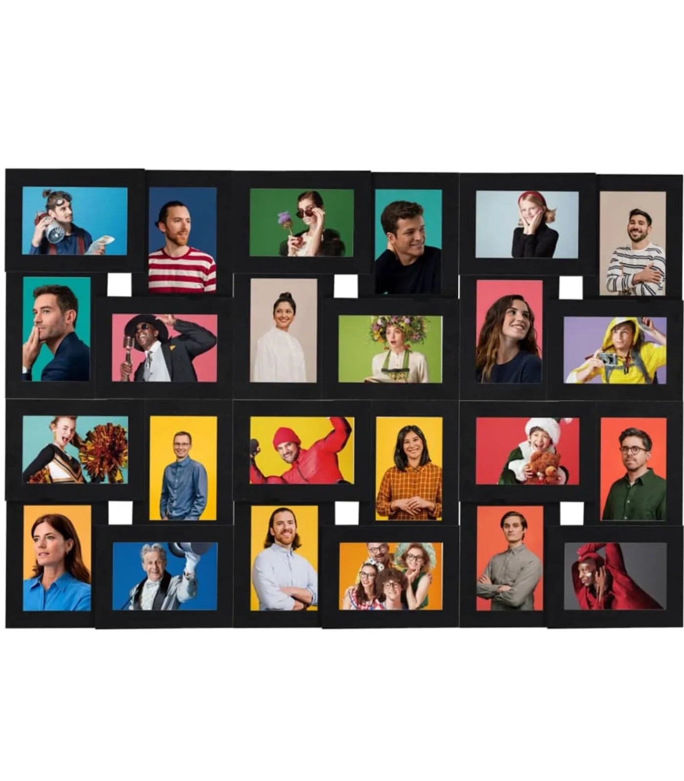 Fotolijst voor 24x(10x15 cm) foto MDF zwart Fotolijsten