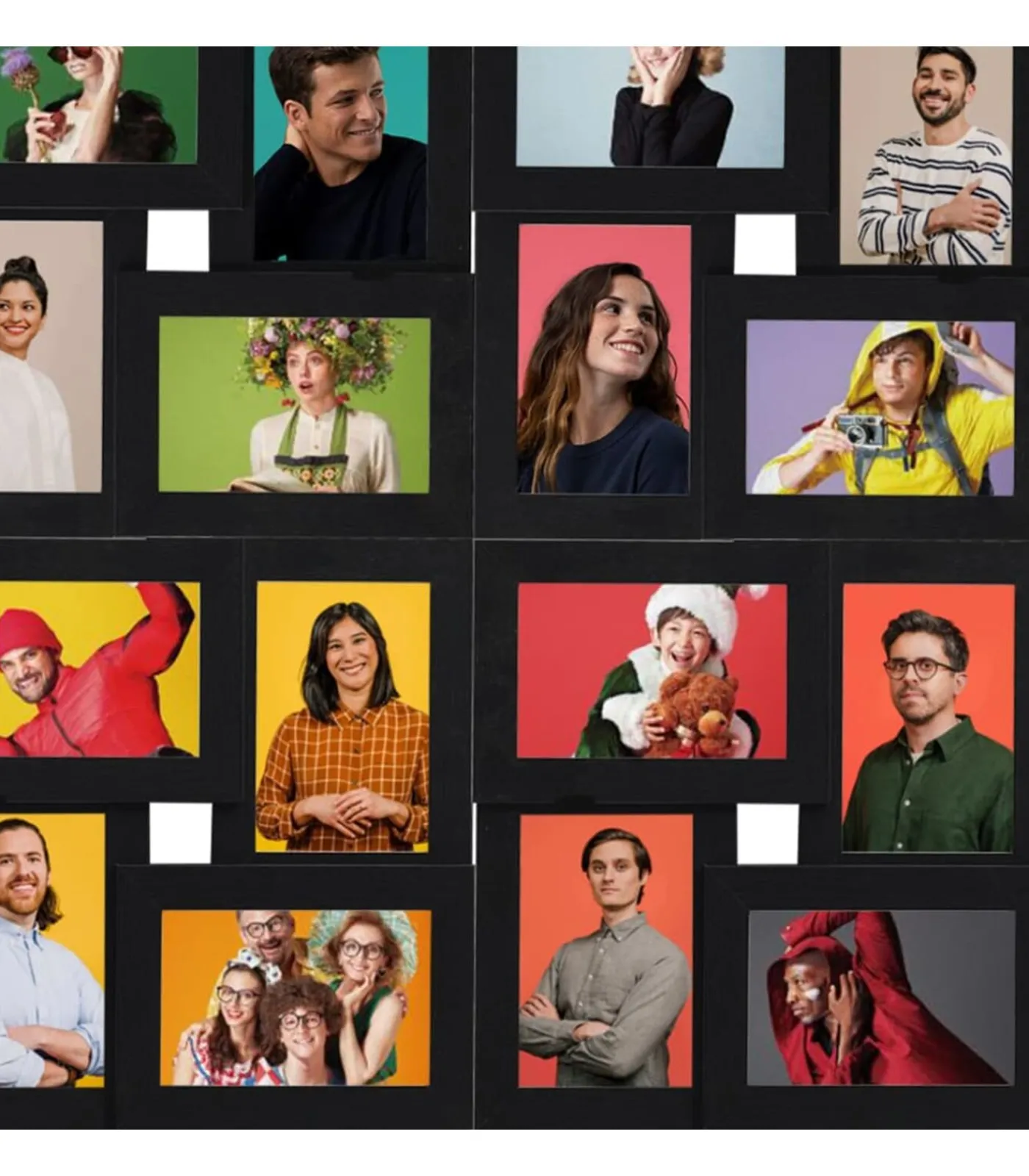 Fotolijst voor 24x(10x15 cm) foto MDF zwart Fotolijsten