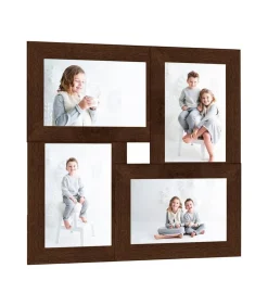 Sale Fotolijst voor 4x(13x18 cm) foto MDF donkerbruin Fotolijsten
