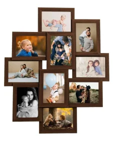 Sale Fotolijst voor 10x(13x18 cm) foto MDF donkerbruin Fotolijsten