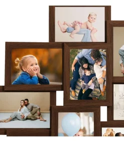 Sale Fotolijst voor 10x(13x18 cm) foto MDF donkerbruin Fotolijsten