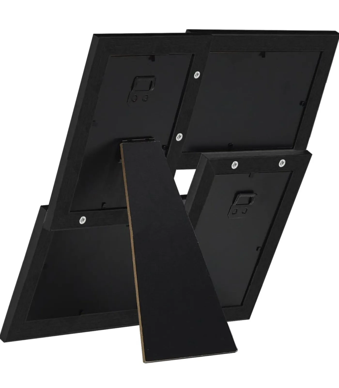 New Fotolijst voor 4x(10x15 cm) foto MDF zwart Fotolijsten