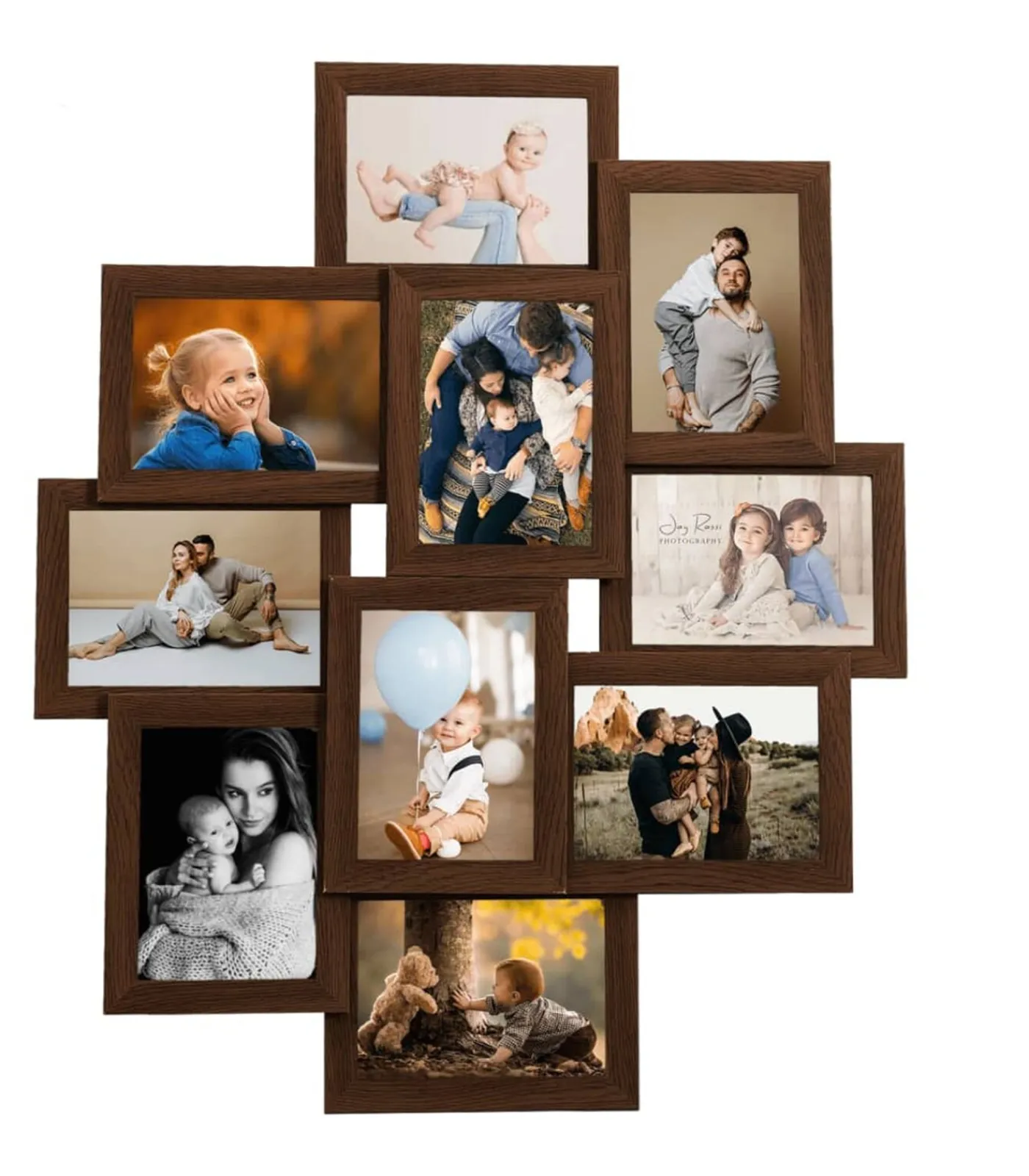 Fotolijst voor 10x(10x15 cm) foto MDF donkerbruin Fotolijsten