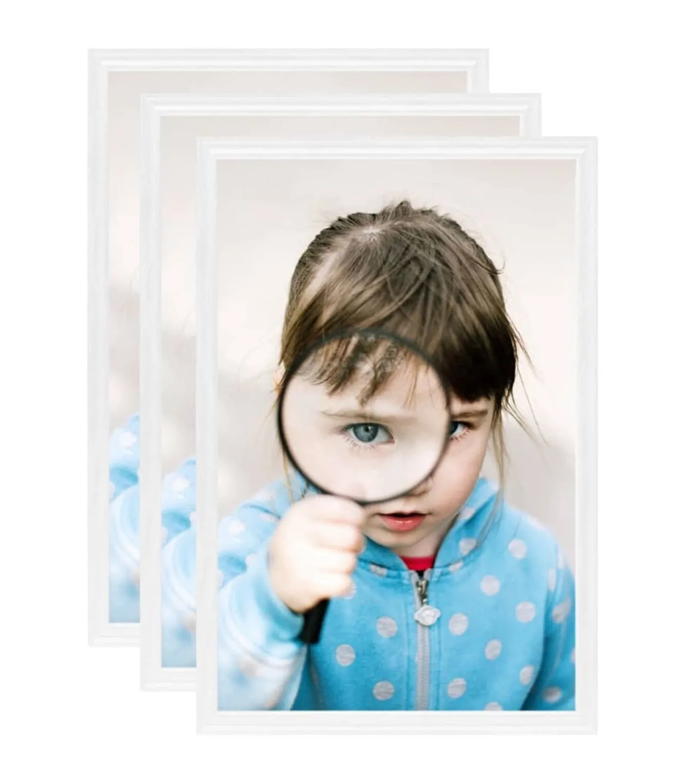 New Fotolijsten 3 st voor tafel 21x29,7cm MDF wit Fotolijsten